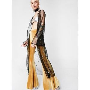 Star Sheer Long Kimono Jacket